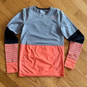 Craft Gray Orange Long Sleeve Shirt FuseKnit Base Layer Women’s M Medium